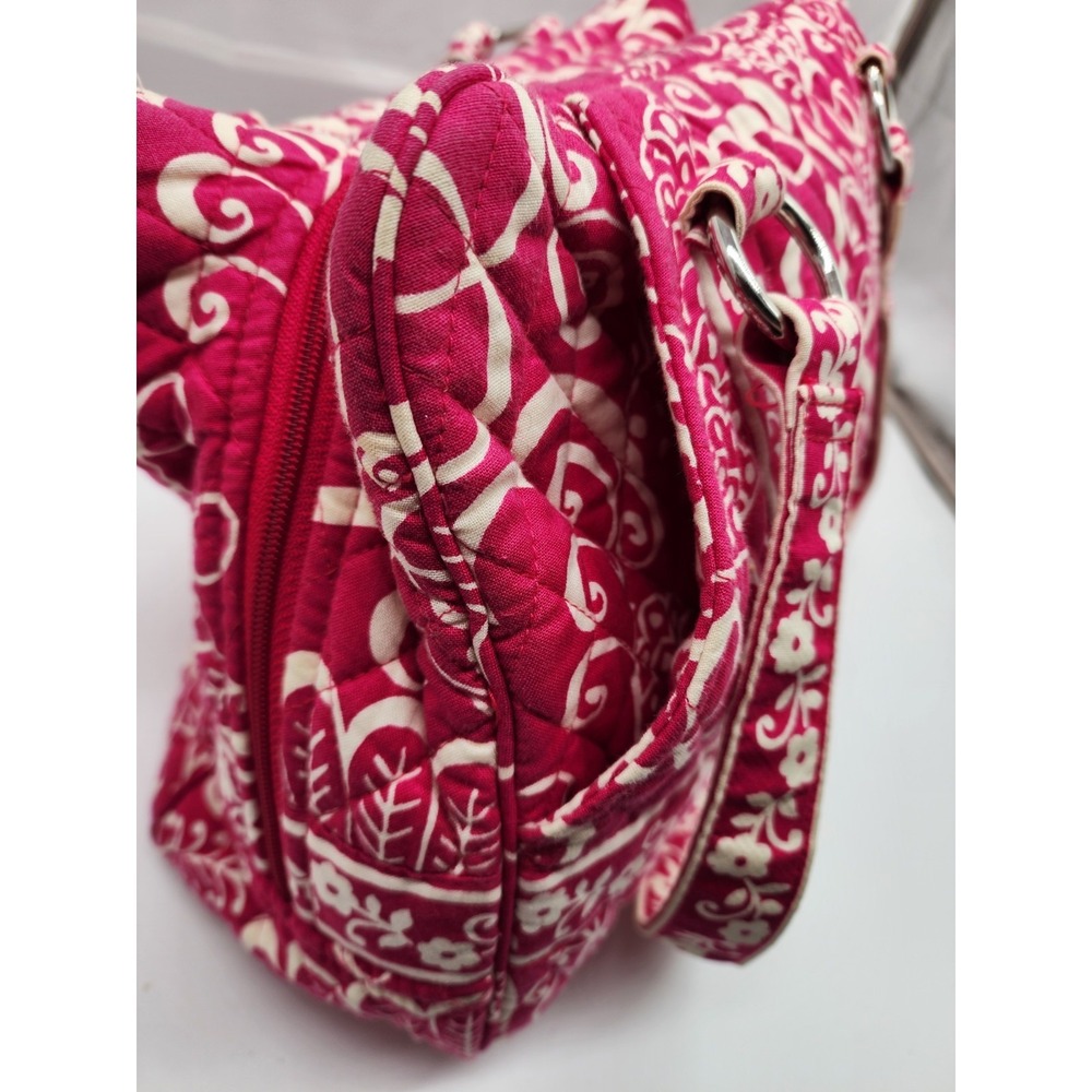 Retired Vera Bradley Twirly Birds Pink Shoulder Handbag - Picture 5 of 10
